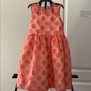Peach polka dot girls dress